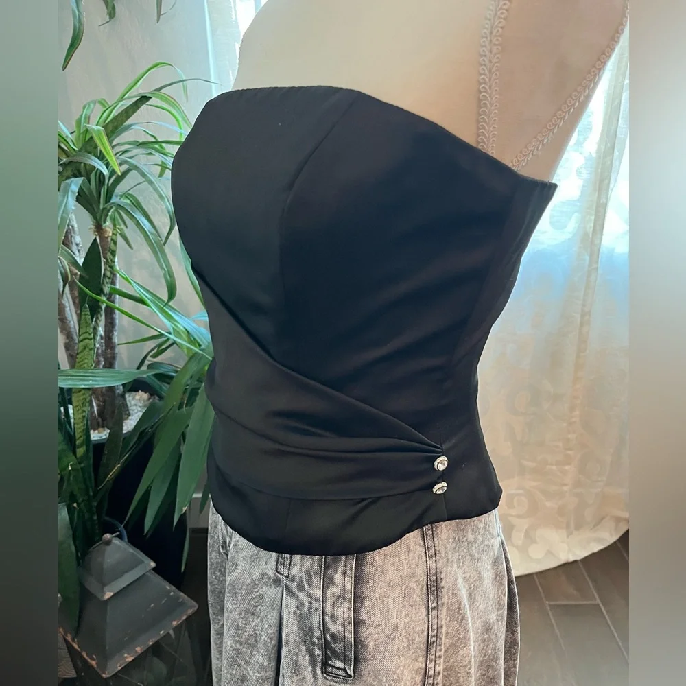 Vintage Mori lee corset with rhinestone detail and ruching 90s - Picture 12 of 14